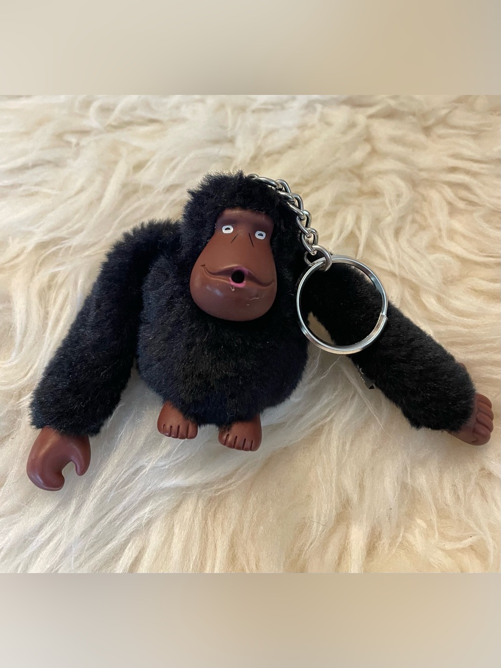 Kipling Black Monkey LEANDRO Keychain Black Plush